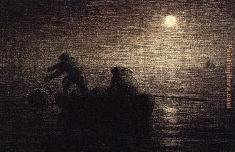 Fishermen painting - Jean Francois Millet Fishermen art painting